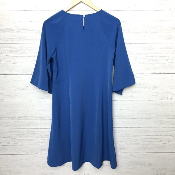 NEW J. Jill Christian Siriano Blue Dress 3/4 Bell Sleeves Pullover Size XS - Picture 4 of 9